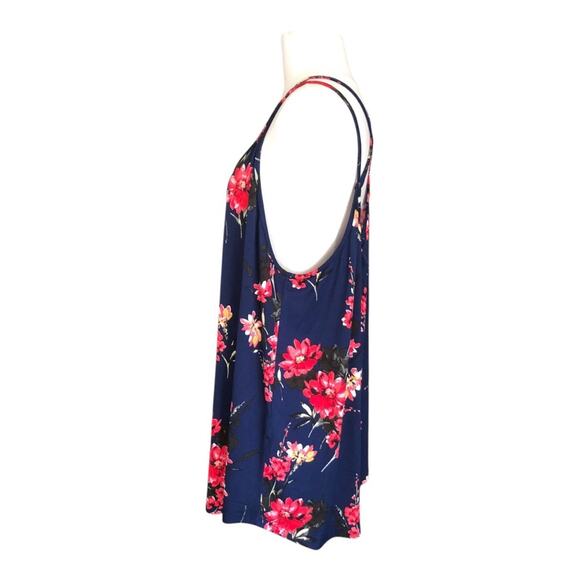 Papermoon NWT Women’s Basima Back Detail Navy Floral Strappy Knit Top Size 3X - Picture 6 of 12